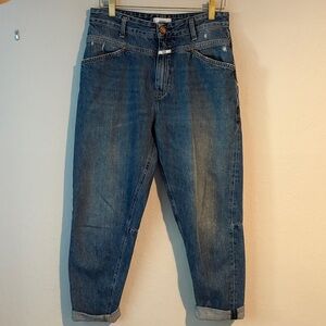 Closed Pedal Pusher Relaxed Women's Jeans - Distressed Blue Denim